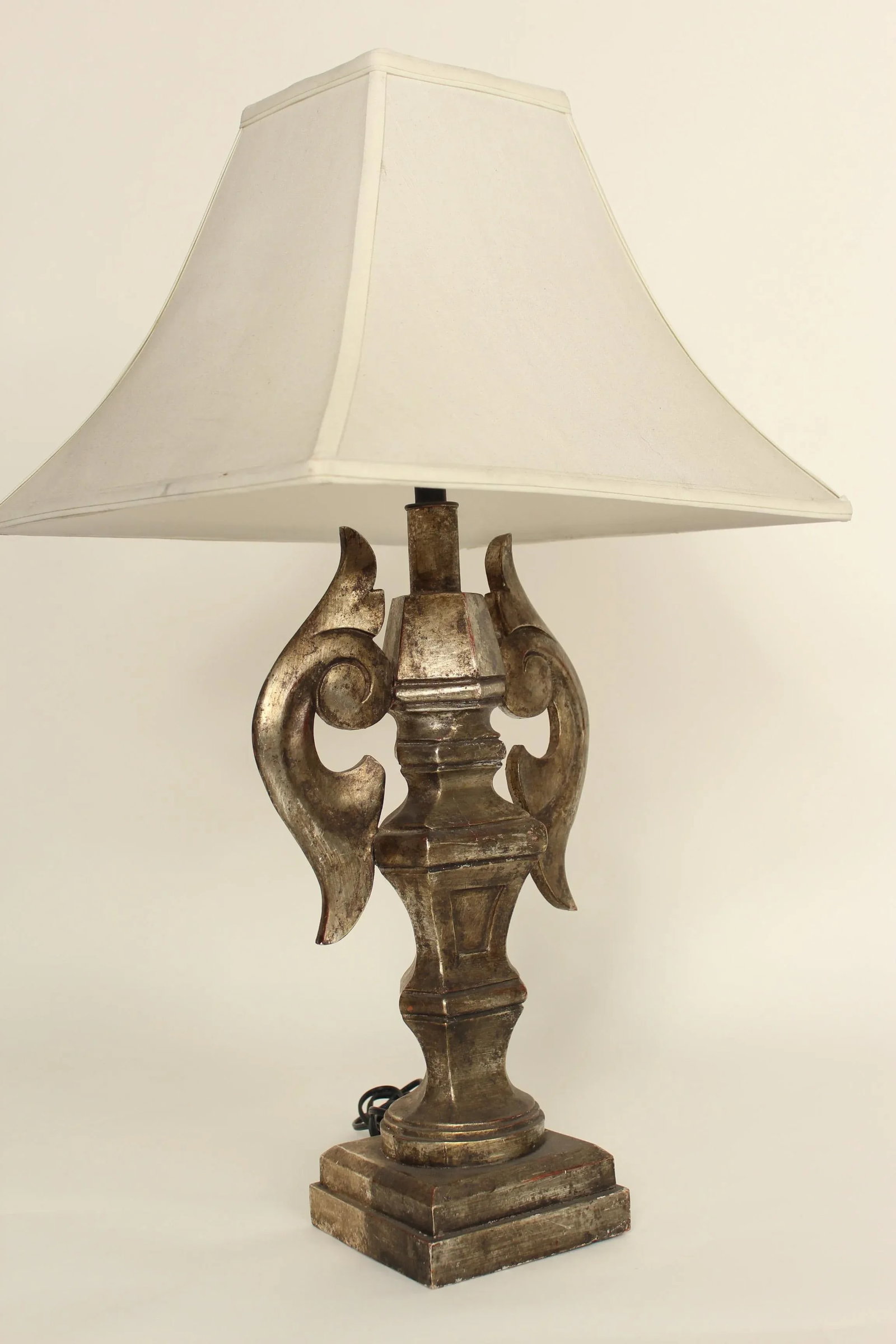 Italian Silver Leaf Table Lamps - a Pair - 3