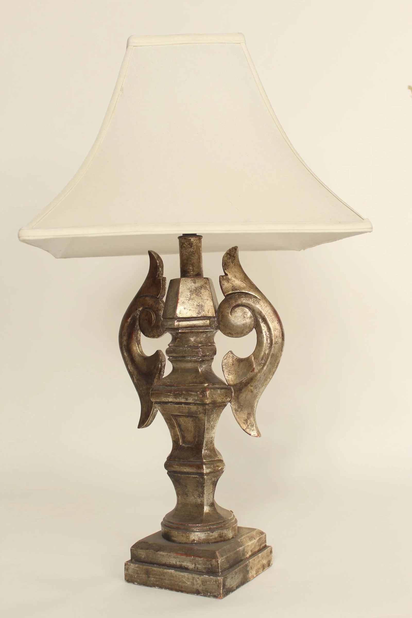 Italian Silver Leaf Table Lamps - a Pair - 5