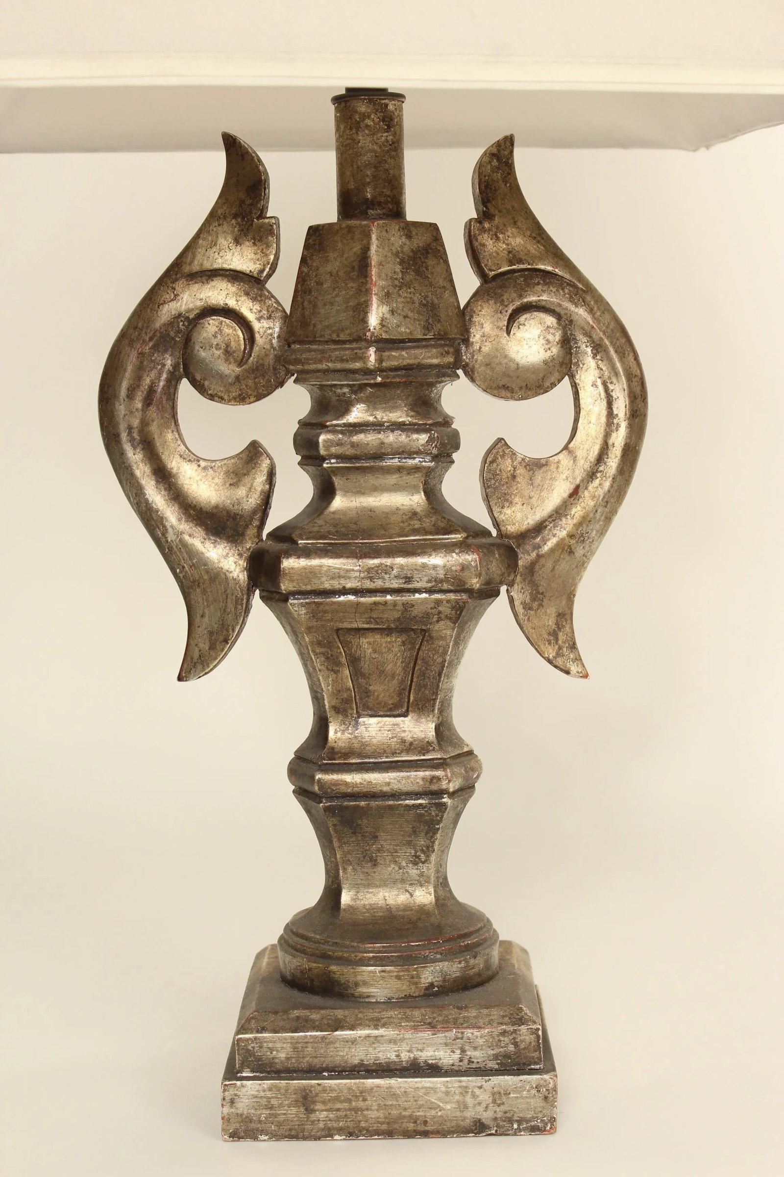 Italian Silver Leaf Table Lamps - a Pair - 6