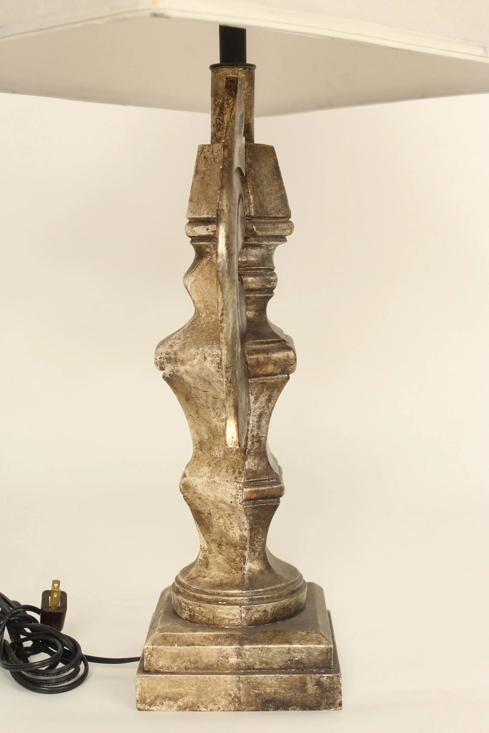 Italian Silver Leaf Table Lamps - a Pair - 7