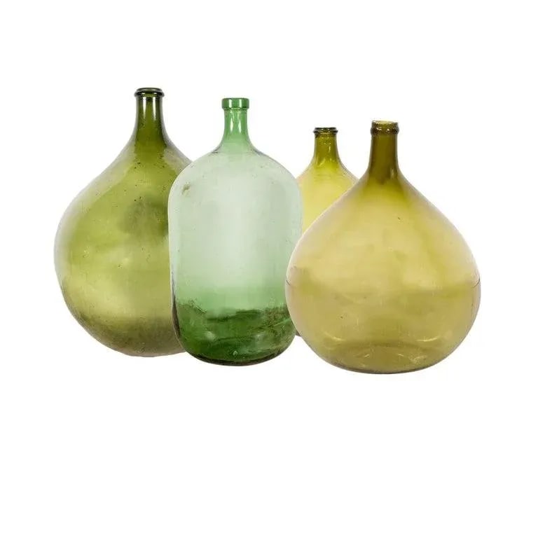 19th Century French Green Glass Demijohn or Dame Jeanne Hand Blown Bottle - 9
