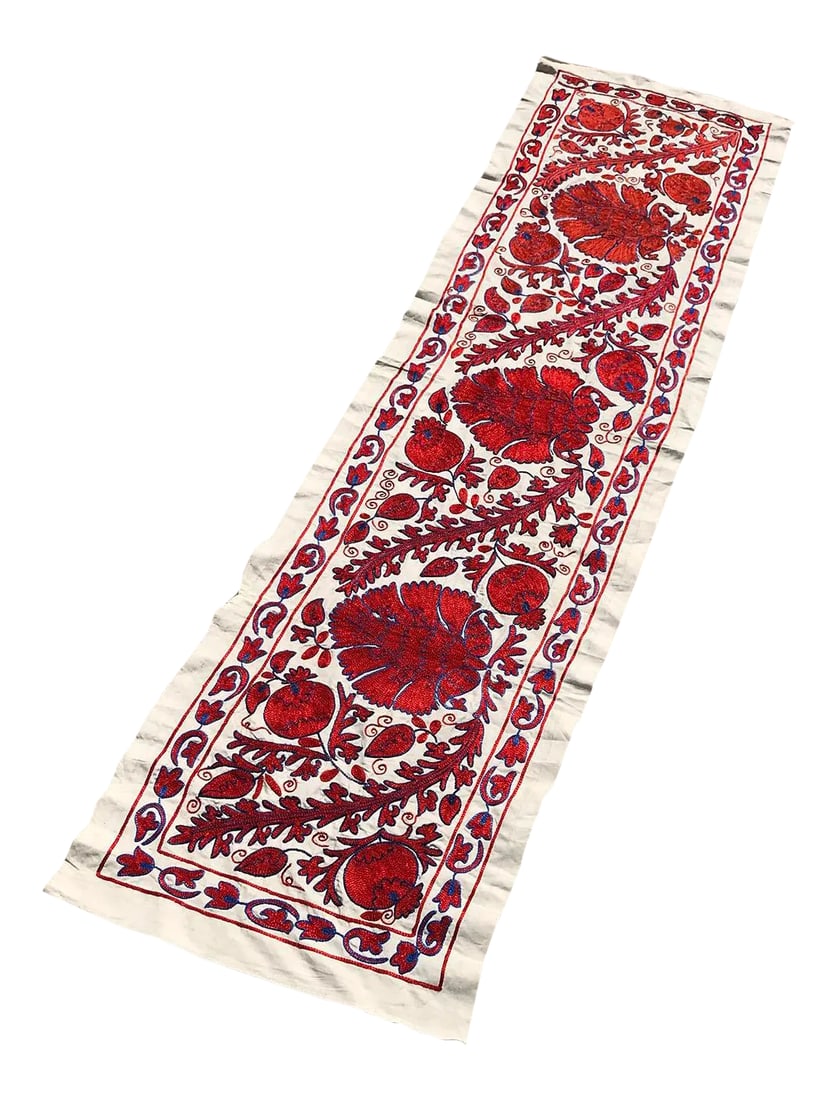 Art Deco Suzani Handmade Red Clove Crochet Table Runner (1 of 8)