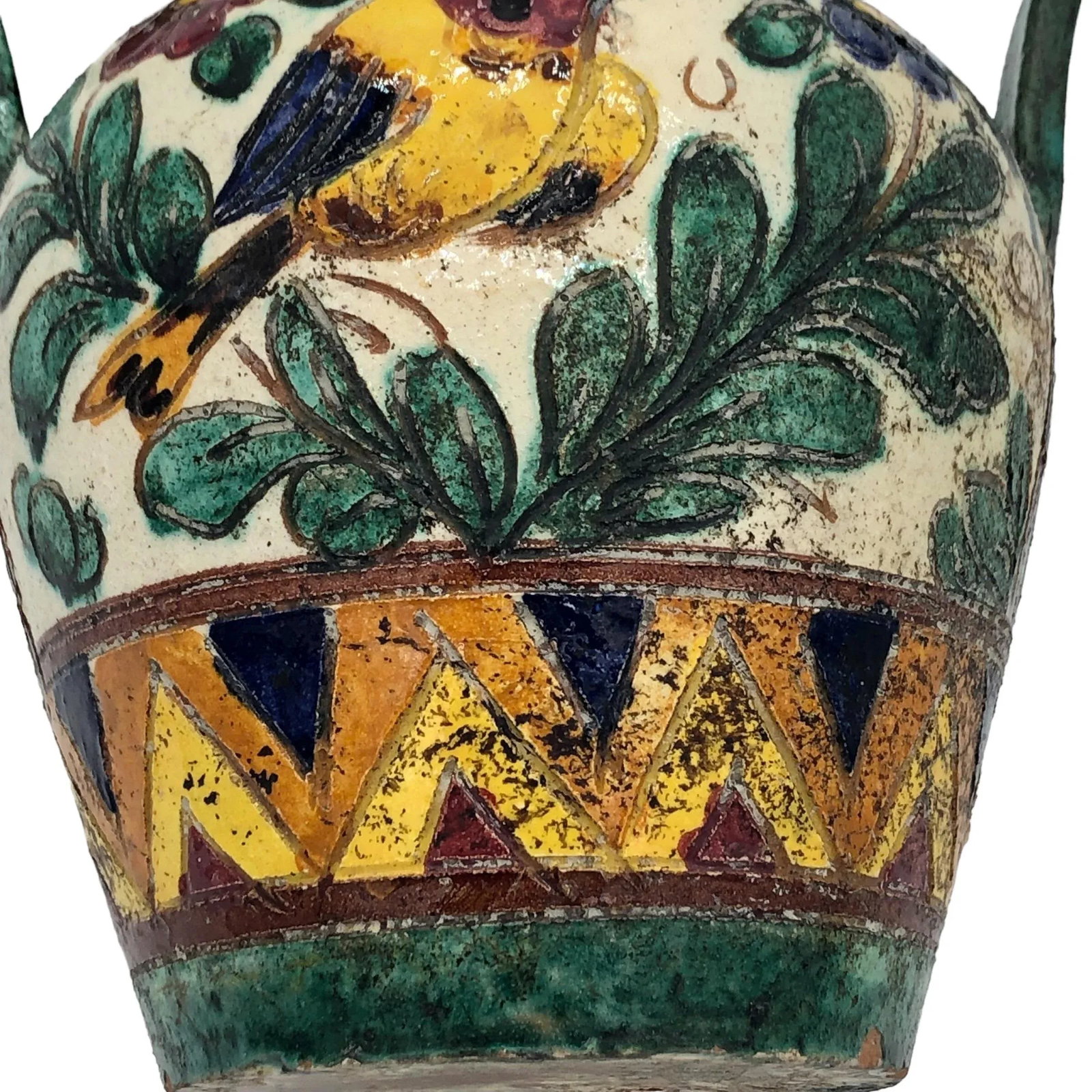 Majolica Italy Tin Glazed Urn/Vase Art Pottery With Handles - 6