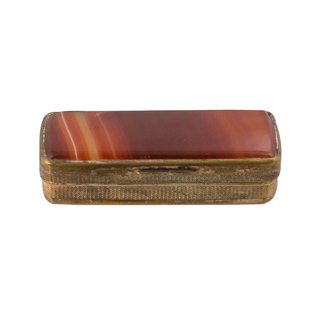 Late 19th Century Vintage Victorian Brass & Agate Matchsafe (1 of 3)