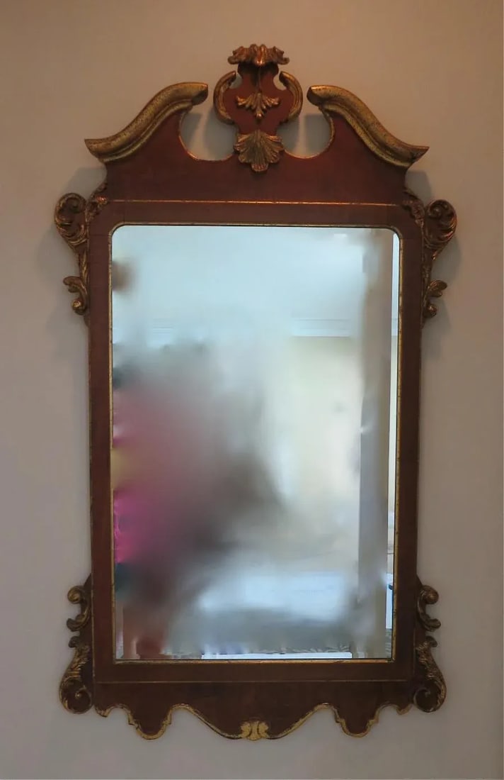 La Barge Mirror Italian Burl Wood and Gold Gilt - 3