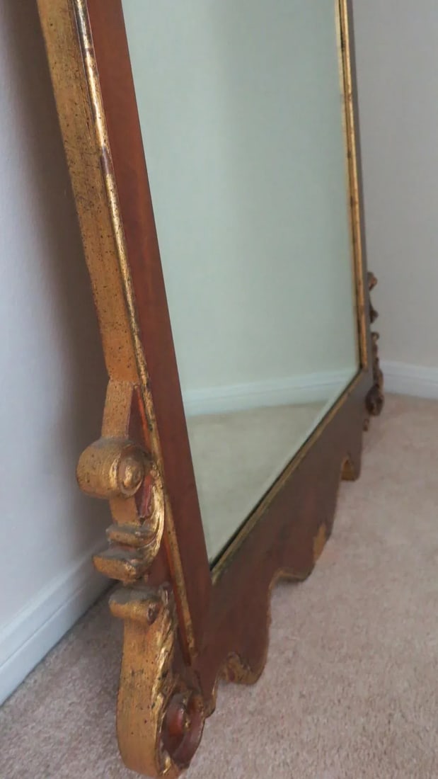 La Barge Mirror Italian Burl Wood and Gold Gilt - 4