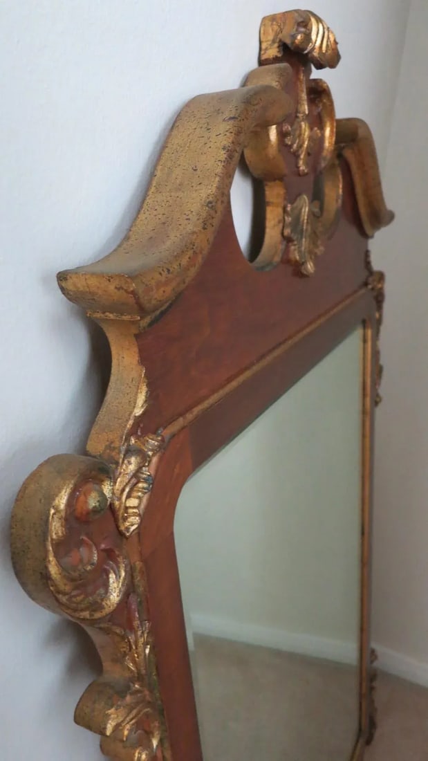La Barge Mirror Italian Burl Wood and Gold Gilt - 5