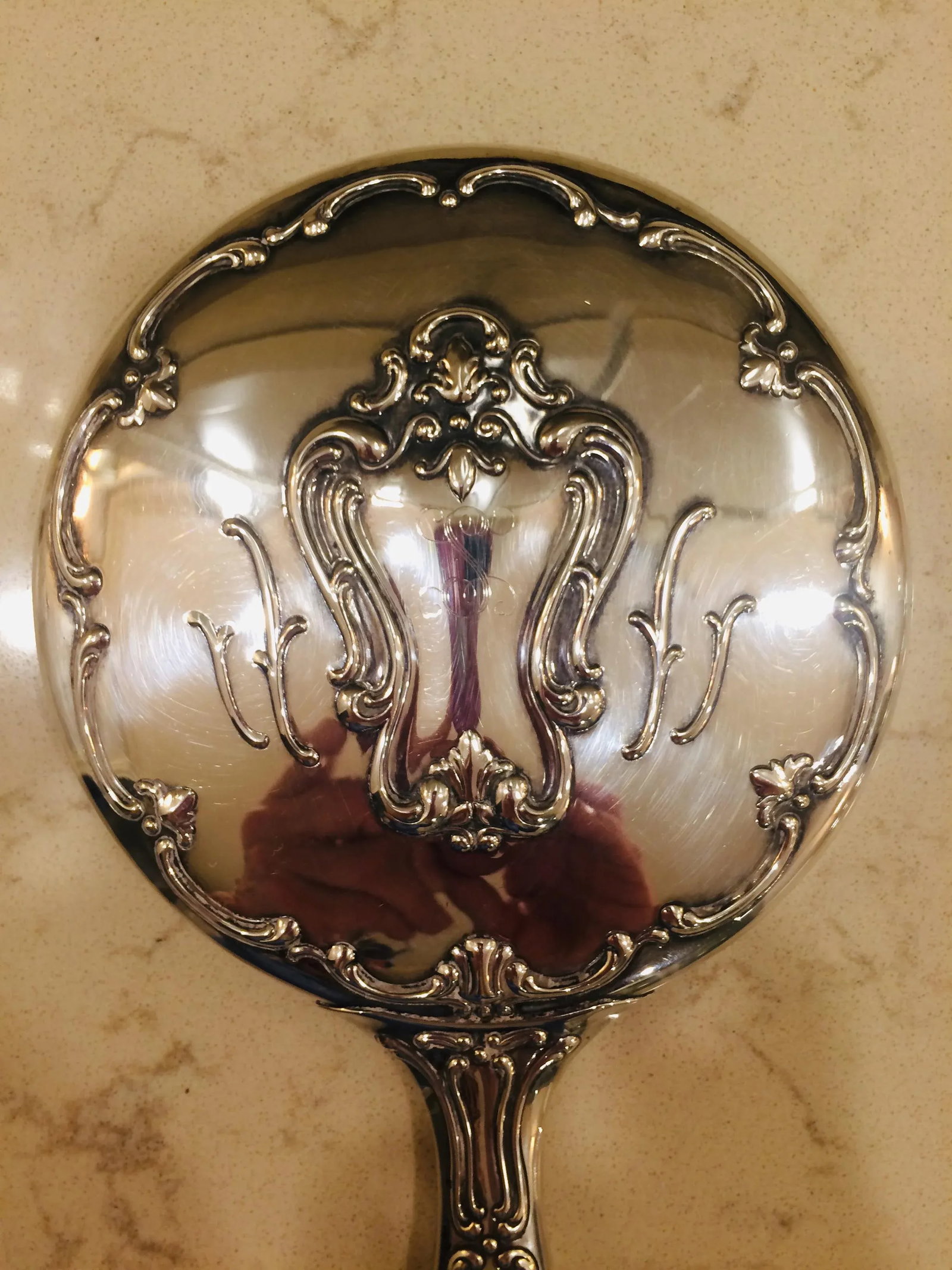 Vintage 1970's Gorham Silver Plate Mirror, Comb and Brush Vanity Set (Vintage Silver-Plate Gorham) D - 5