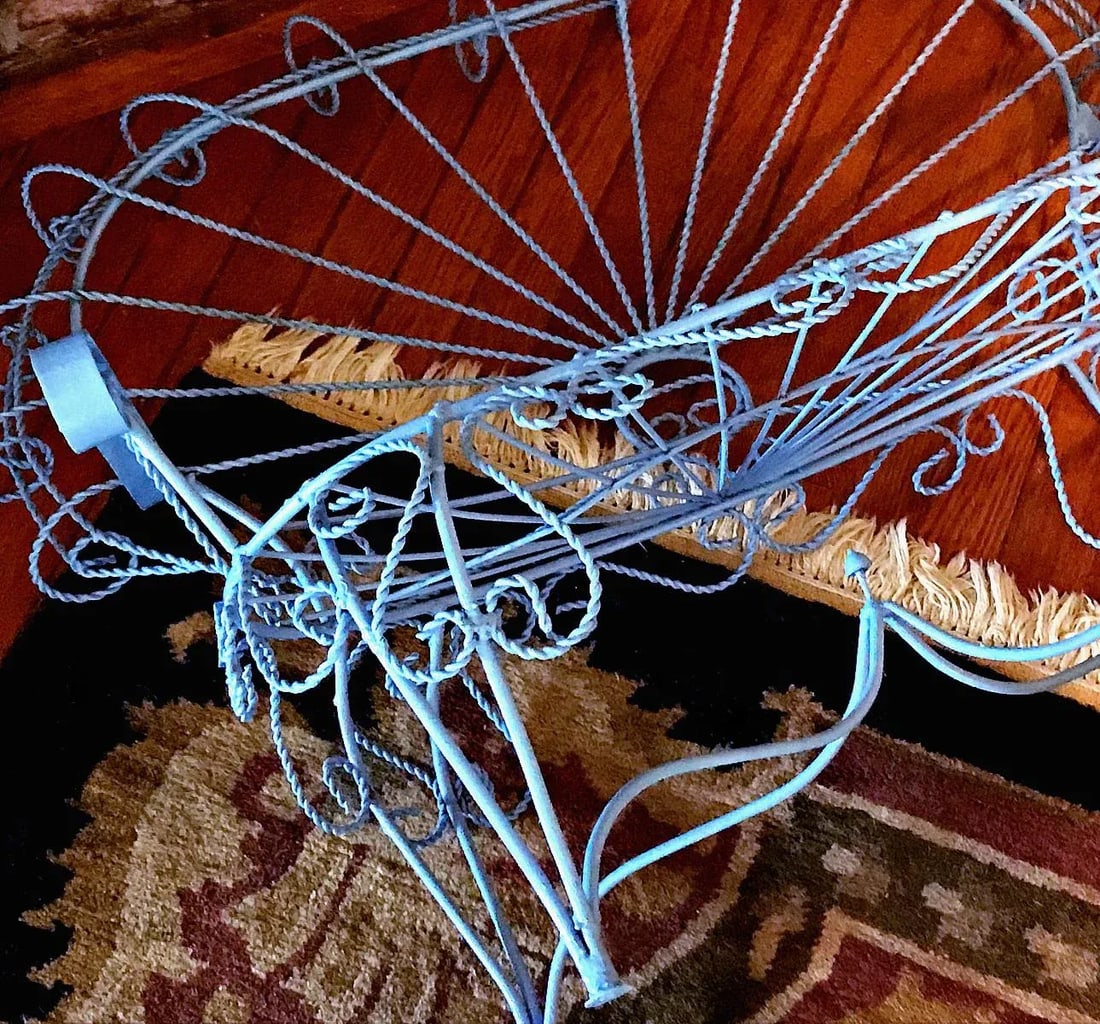 Blue Wire-Woven Plant Stands - A Pair - 4