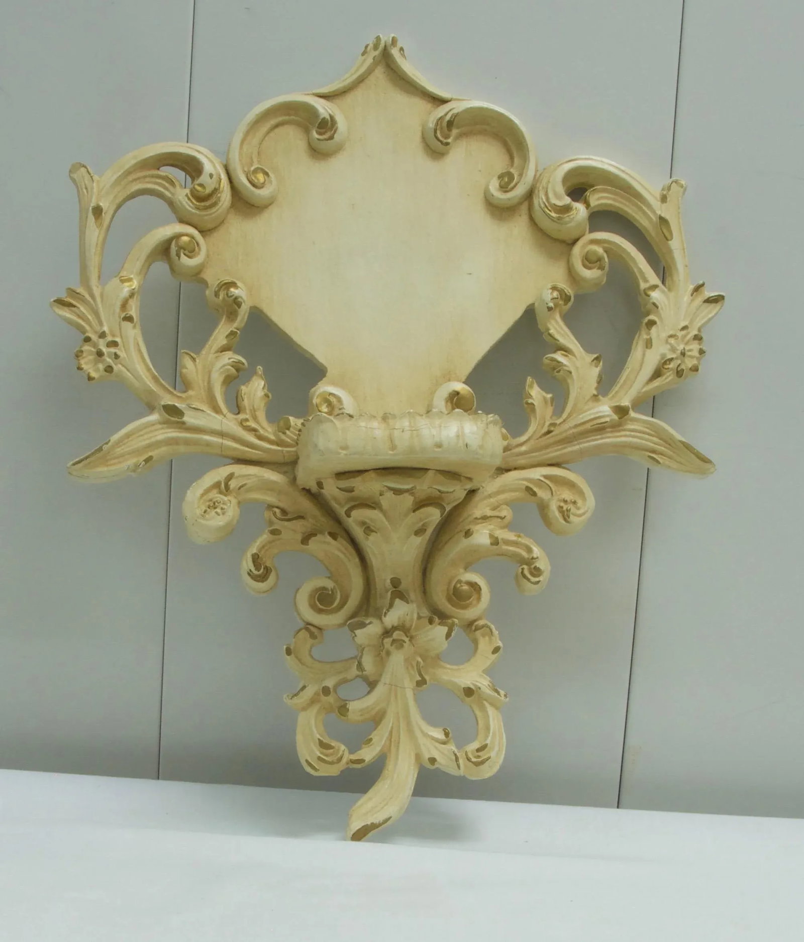 French Provincial Leaf and Scroll Wall Shelf - 2