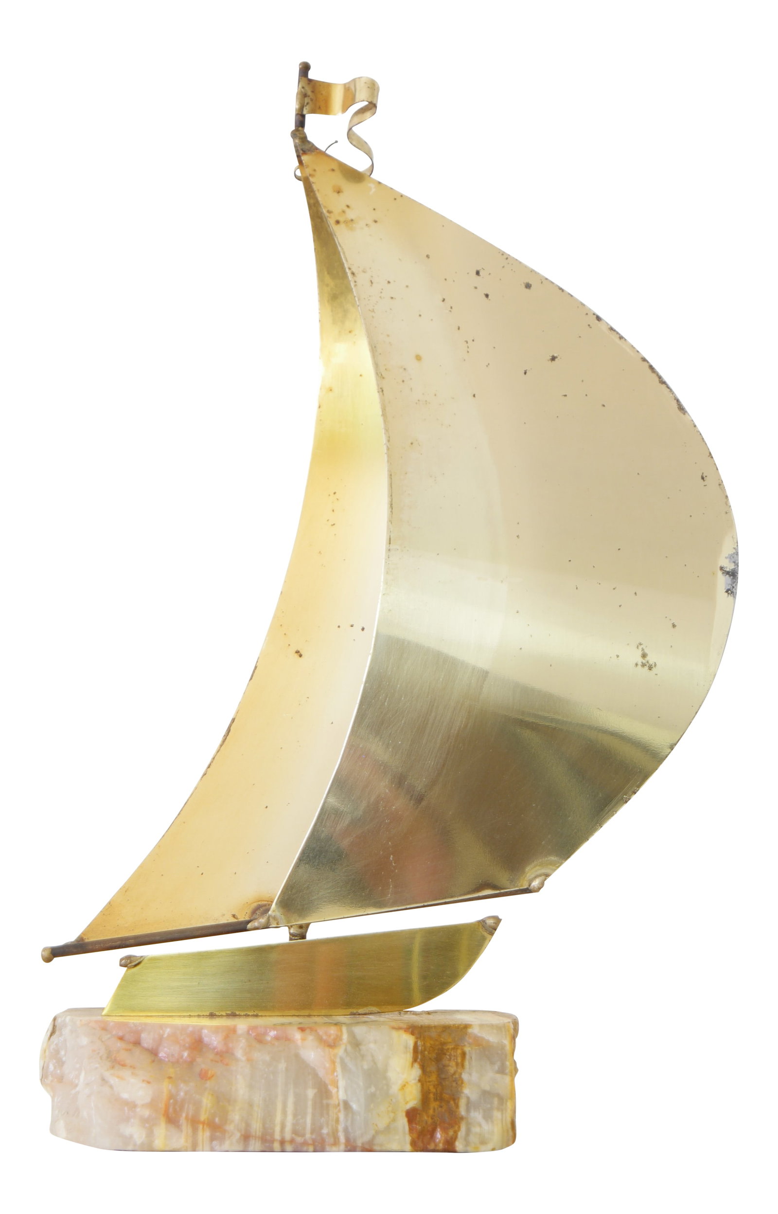 Vintage Brass Sailboat Sculpture (1 of 7)