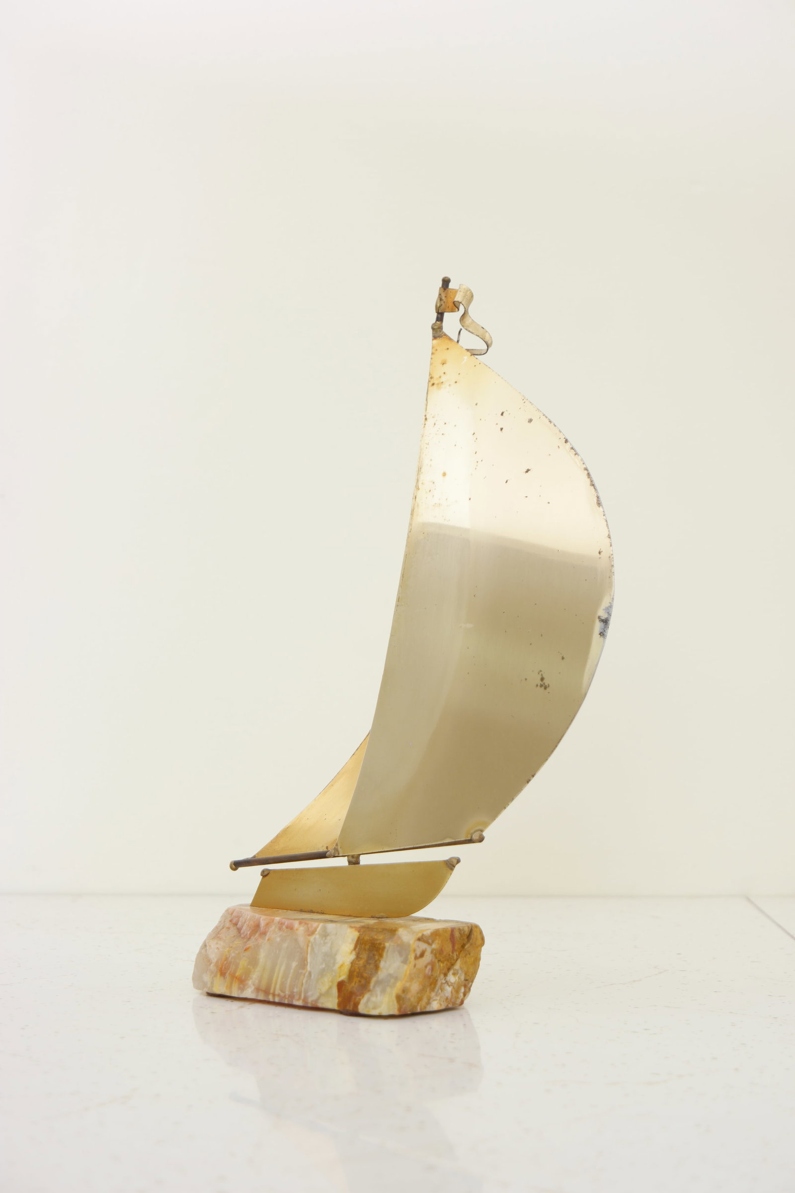 Vintage Brass Sailboat Sculpture - 2
