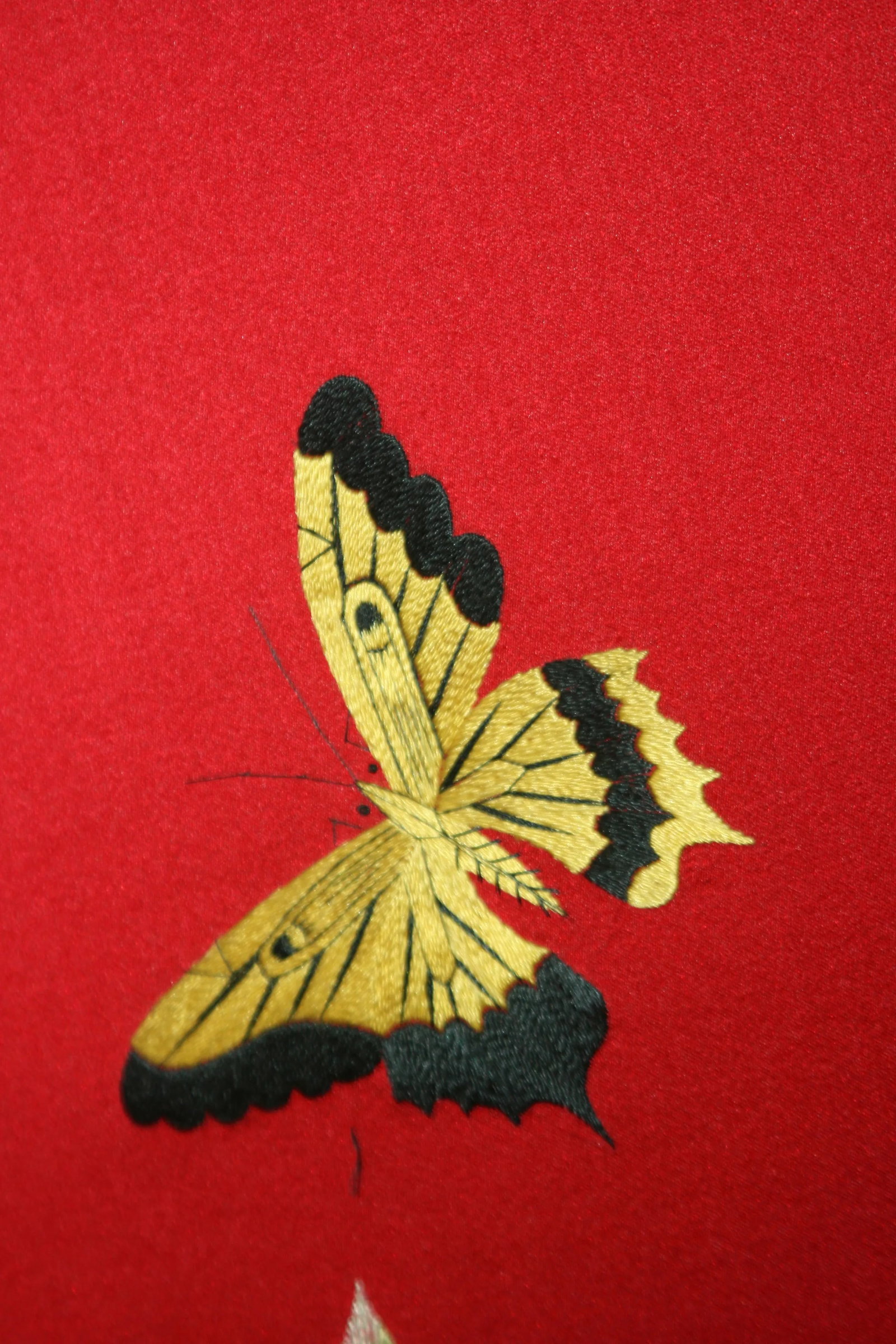 Asian Nature Motif 2 Panel Hand Embroidered Screen - 6