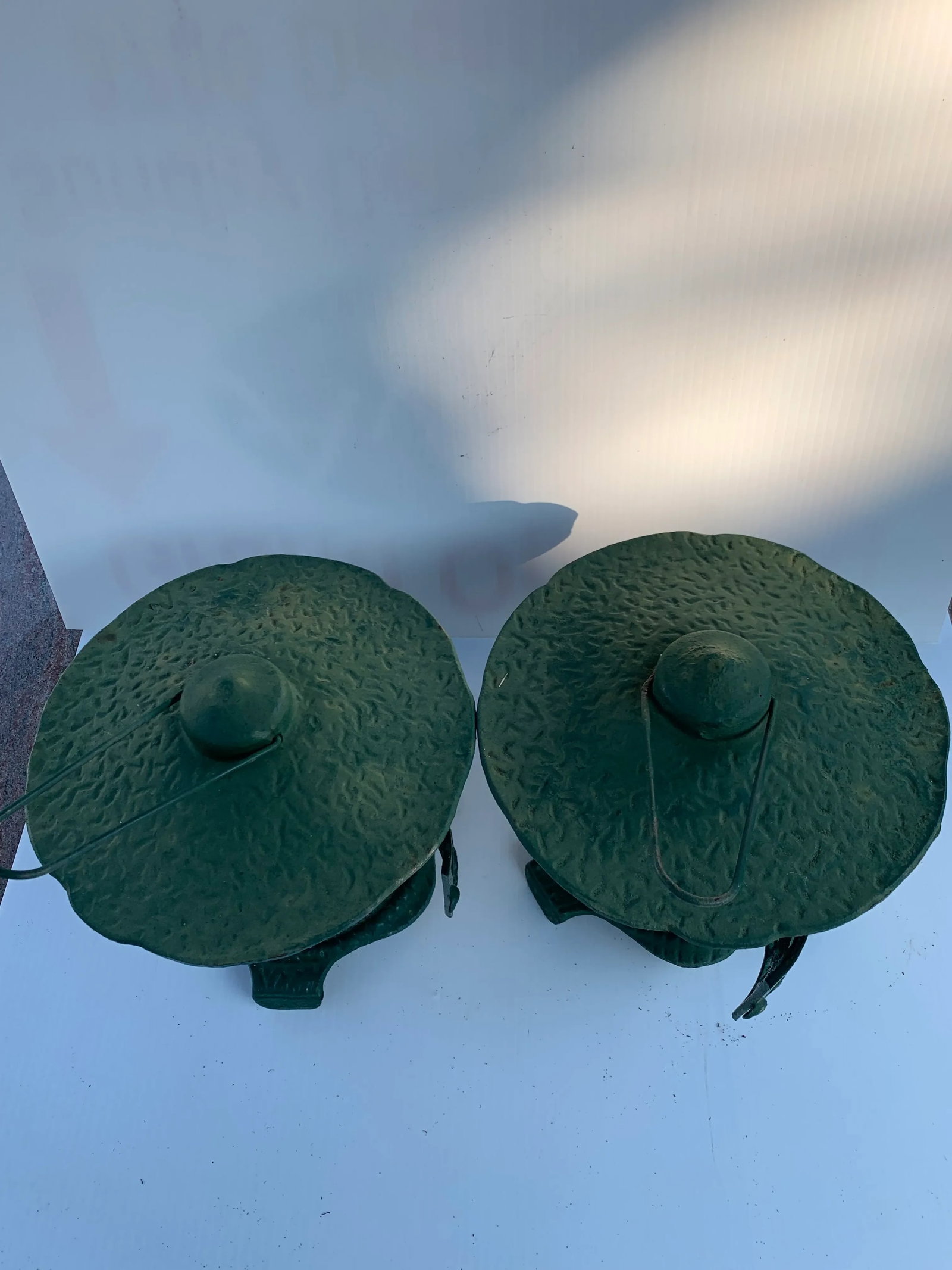 Vintage Cast Iron Pagoda Garden Lanterns - Set of 2 - 3