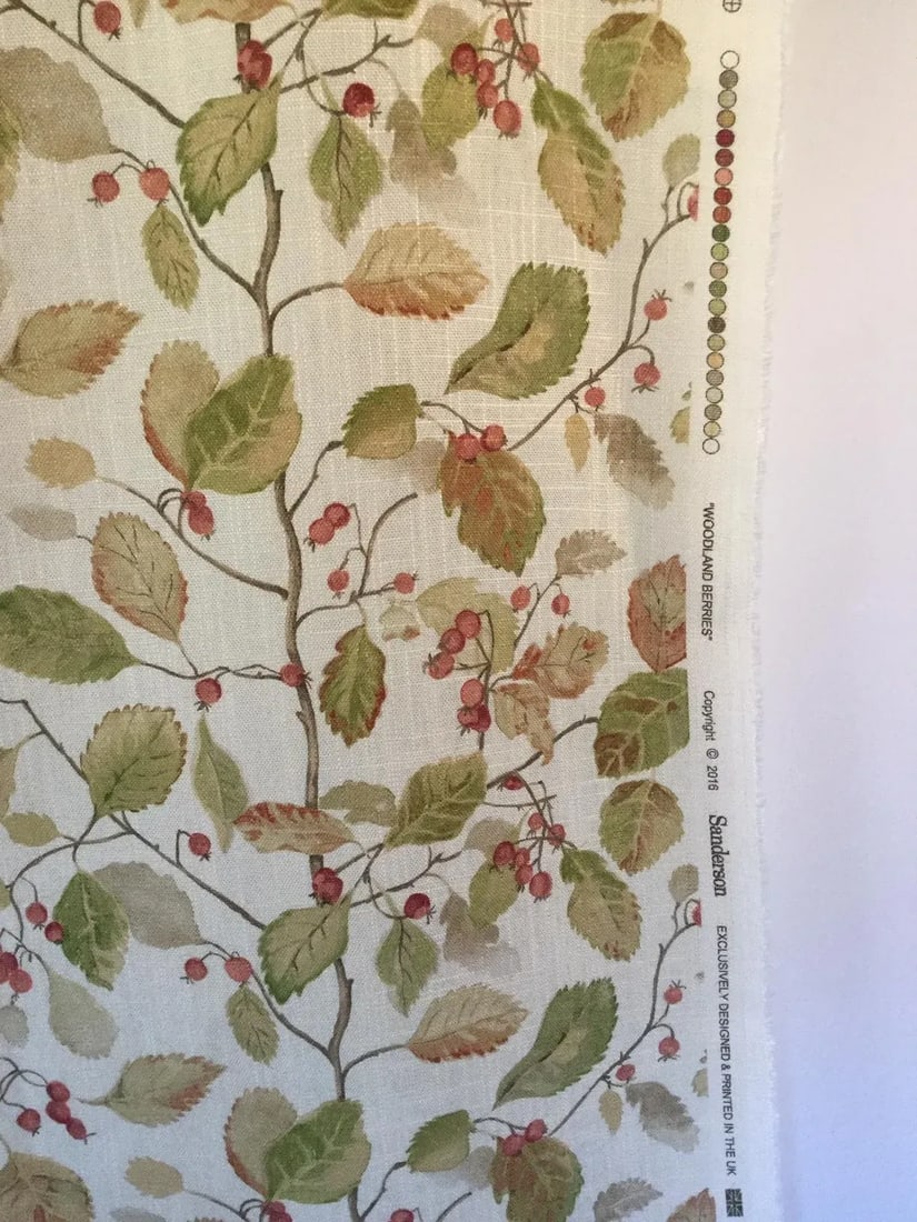 Sanderson Woodland Berries Print Fabric Remnant - 3