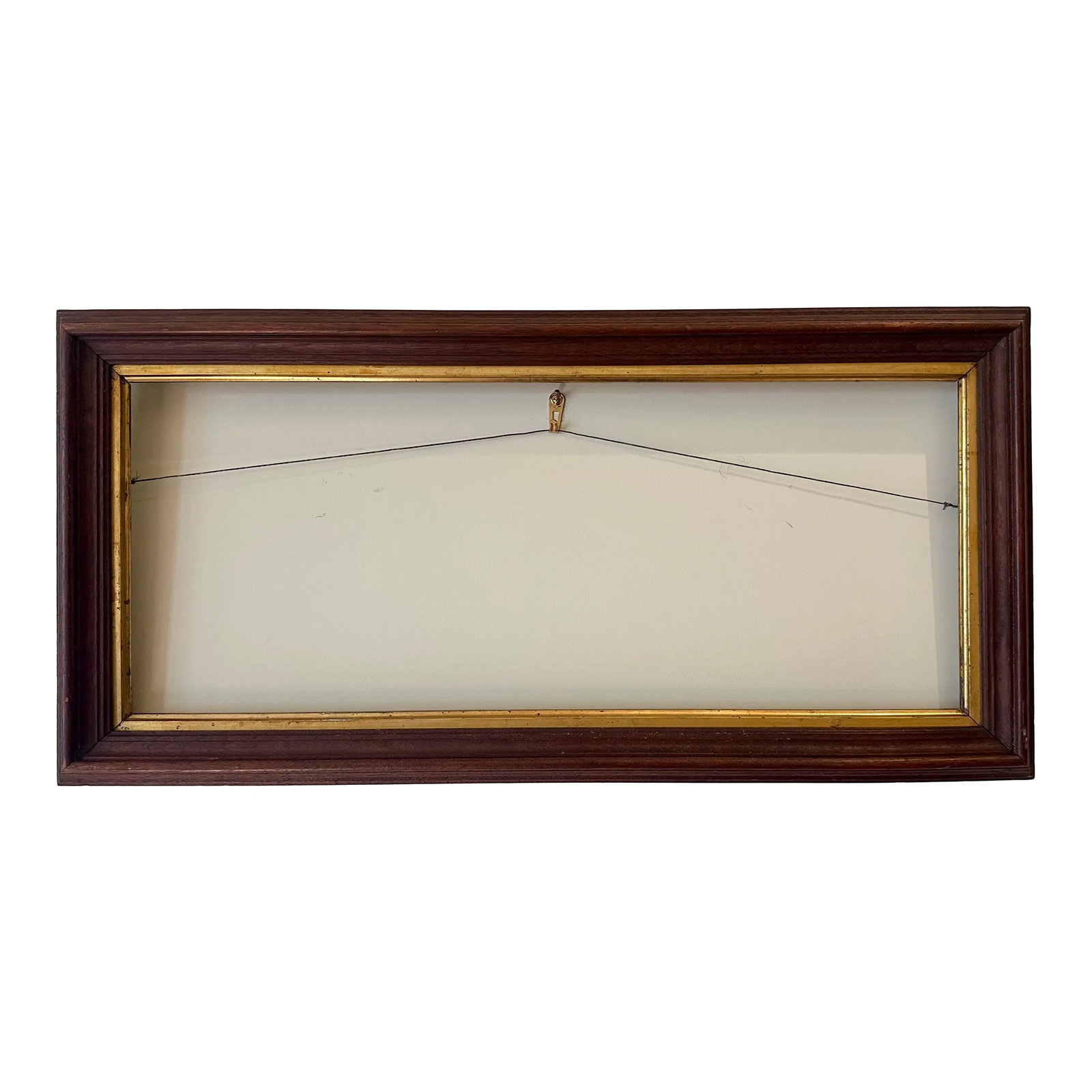 Vintage Long Rectangular Mahogany Wood Frame: Vintage Long Rectangular Mahogany Wood Frame, Fits Old Sporting/Military Photos/Pennants Beautiful vintage mahogany wood frame with gilt insert for that vintage sepia sports team, family reunion, or t