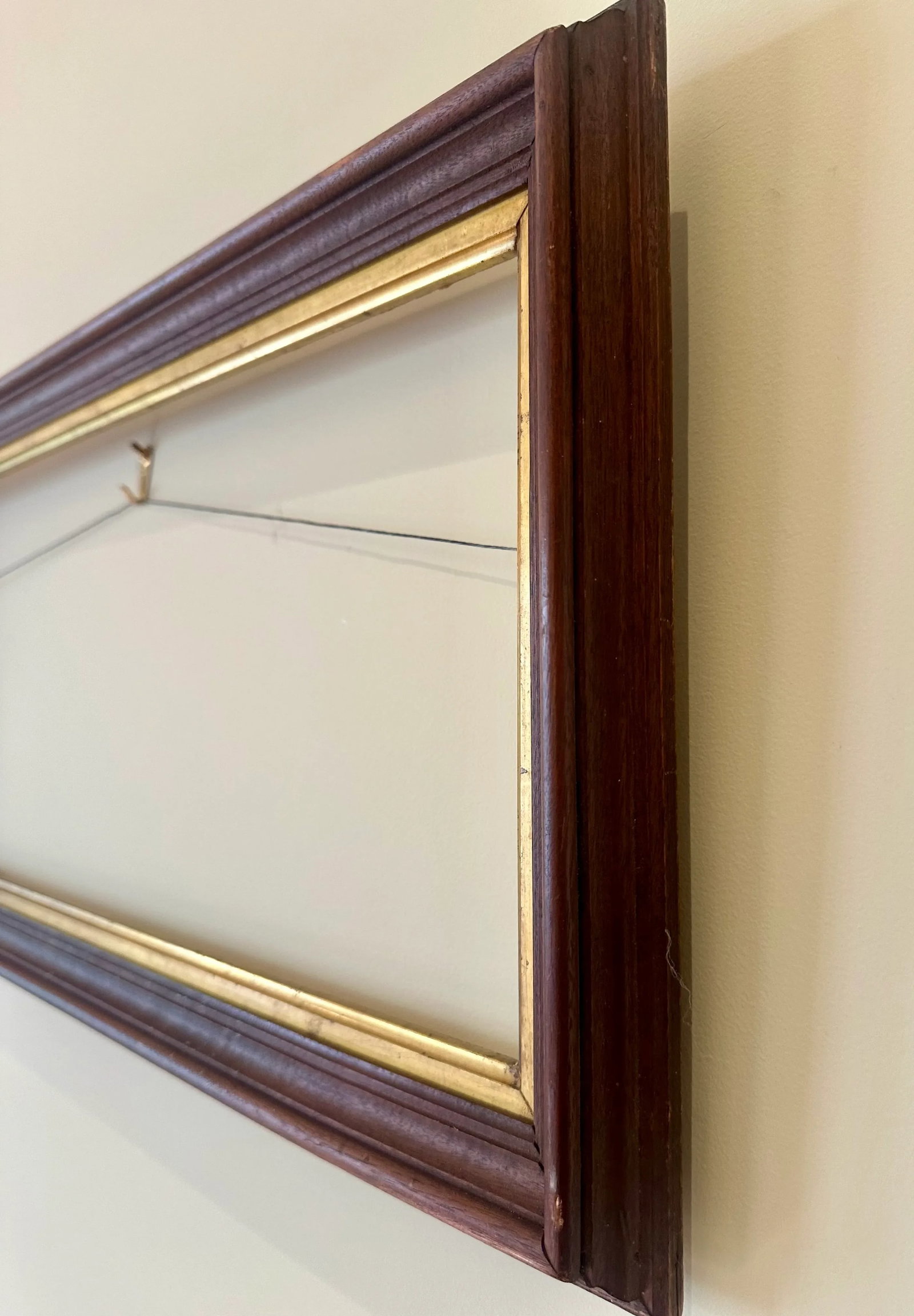 Vintage Long Rectangular Mahogany Wood Frame - 2