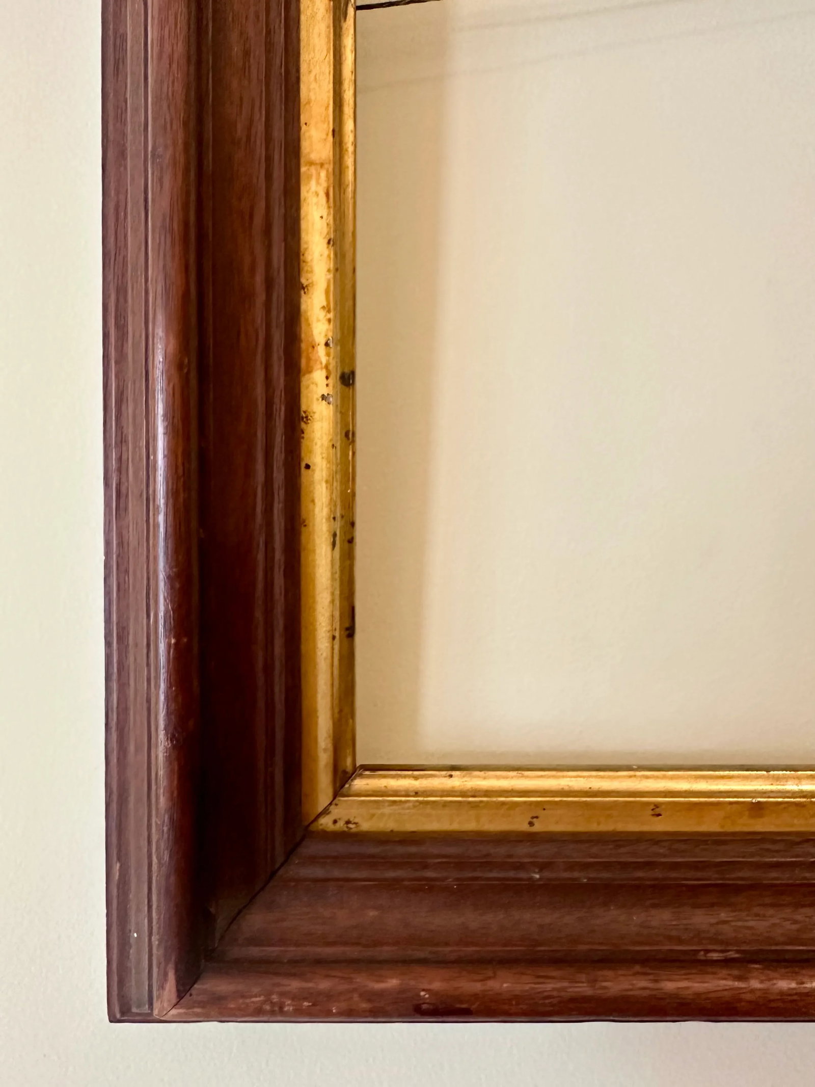 Vintage Long Rectangular Mahogany Wood Frame - 3