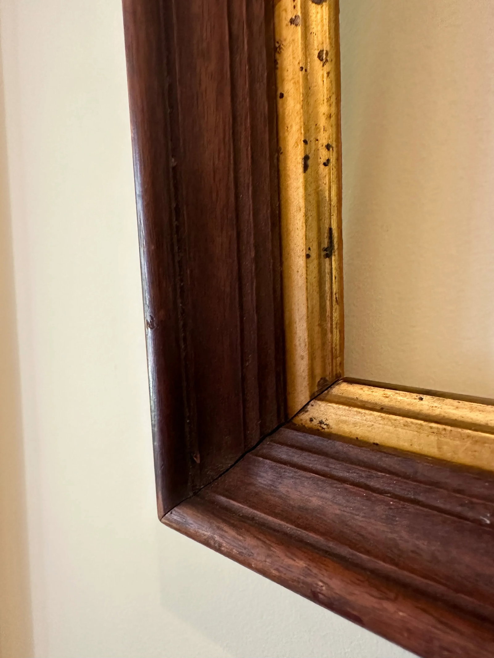 Vintage Long Rectangular Mahogany Wood Frame - 6