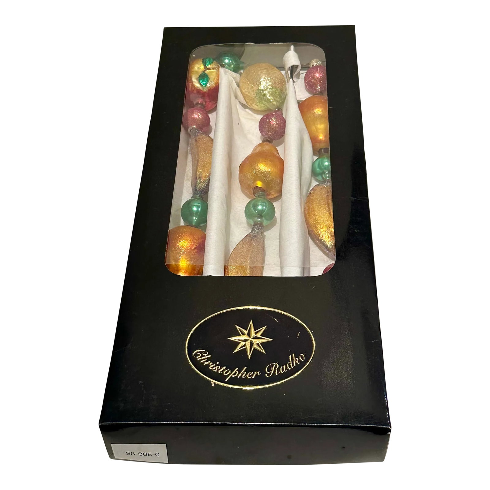 1990s Christopher Radko Hand-Blown "Della Robbia" Fruit Garland With Box (1 of 12)