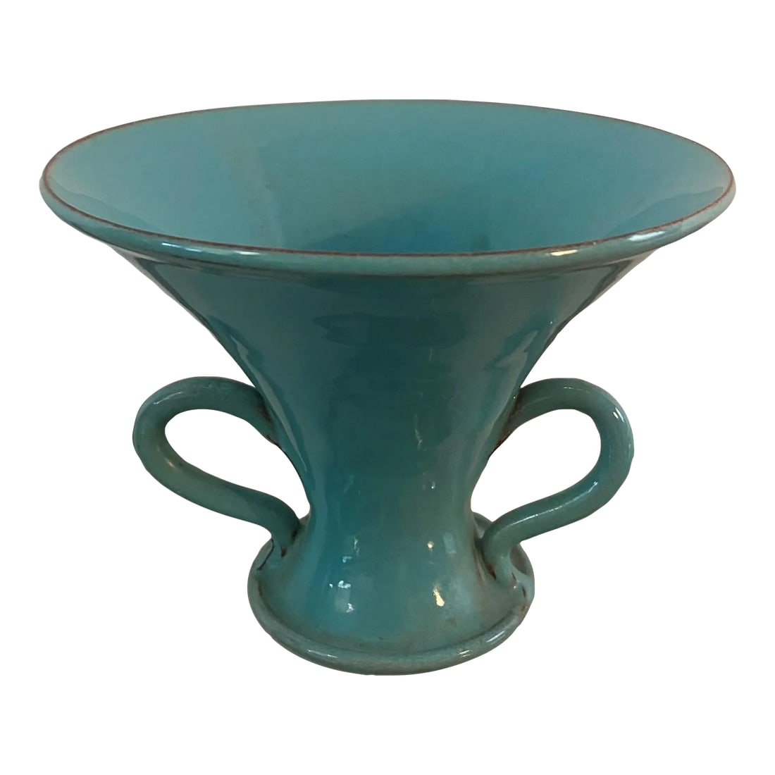Vintage 2-Handled Turquoise Vase (1 of 6)