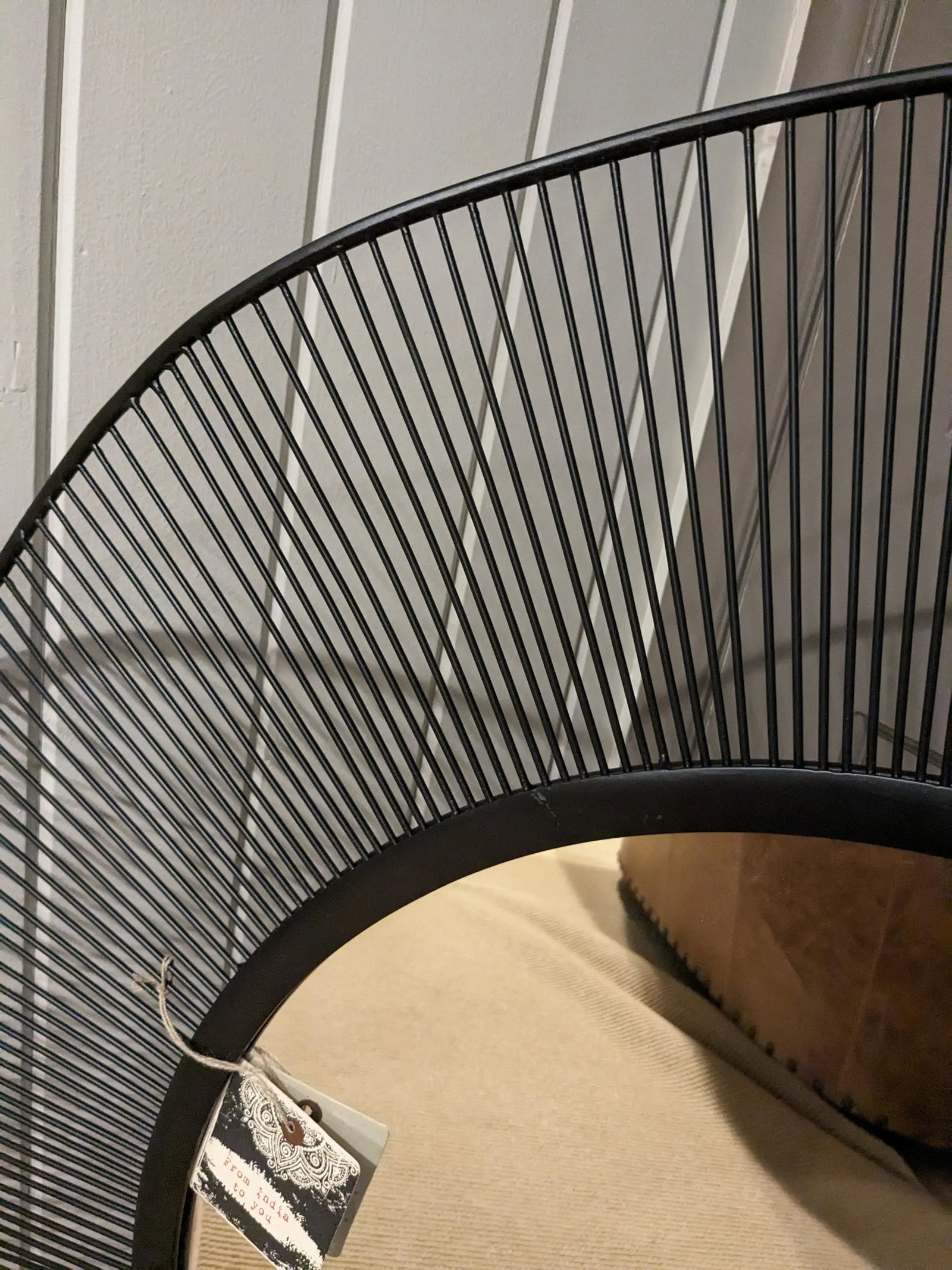 Black Iron Round Wall Mirror - 4