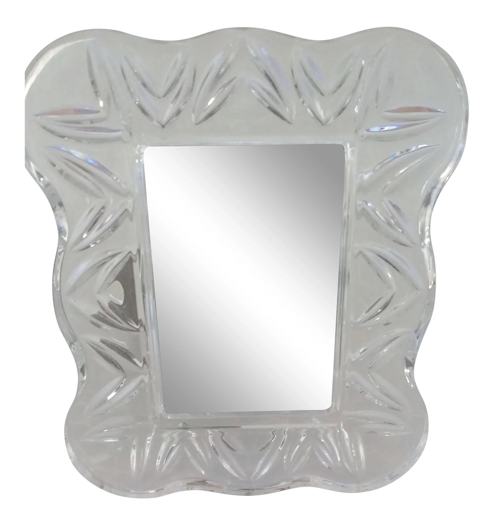 Waterford Crystal Frame: Timeless Waterford Crystal Frame, never used. This beautiful frame came from Ireland and is Waterford's Best Cut Lead Crystal. It has a velvet stand with the words "Waterford Crystal". The border has