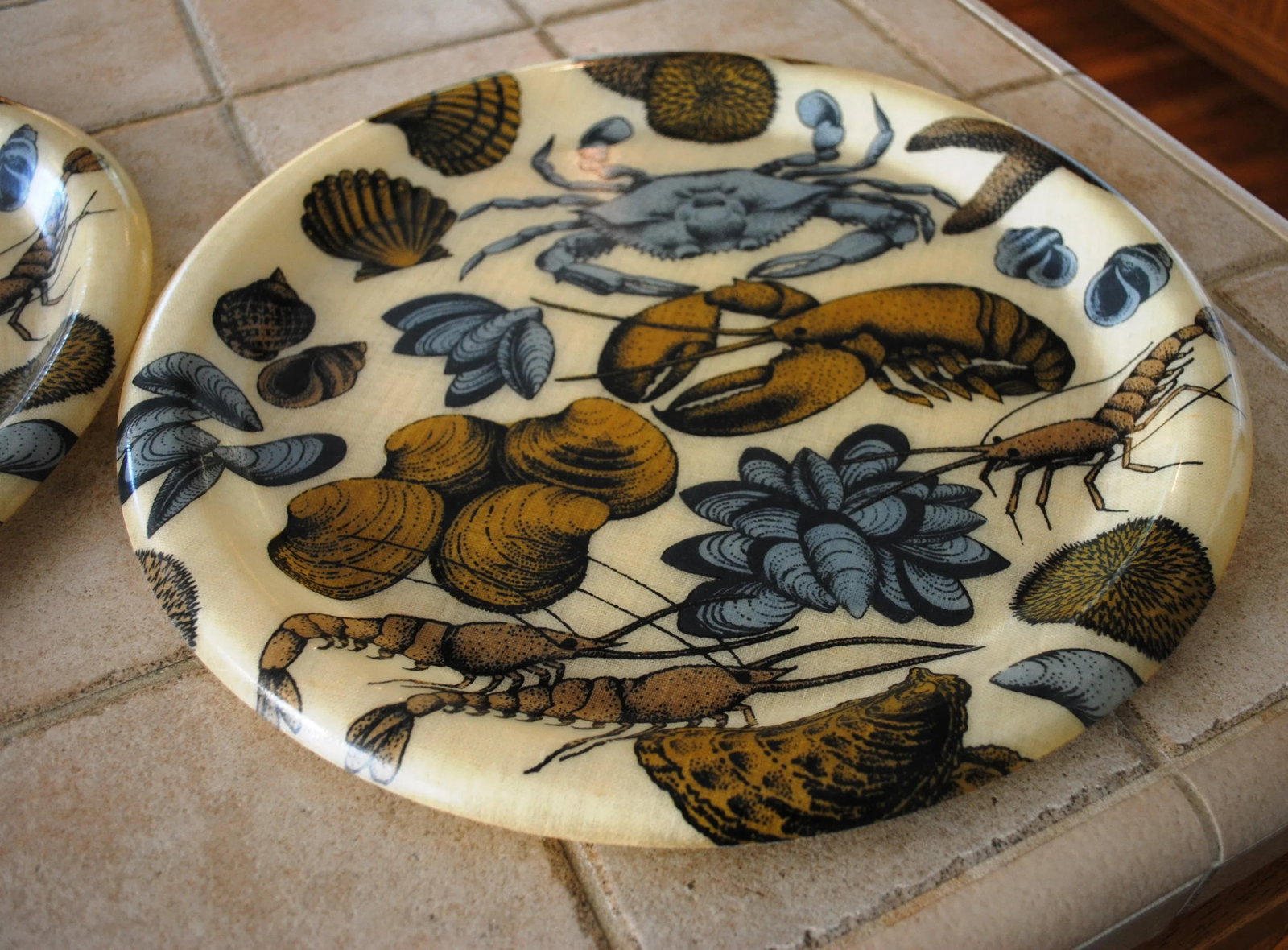 Mid 20th Century Spun Fiberglass Nautical Themed Serving Set of 5 - 3