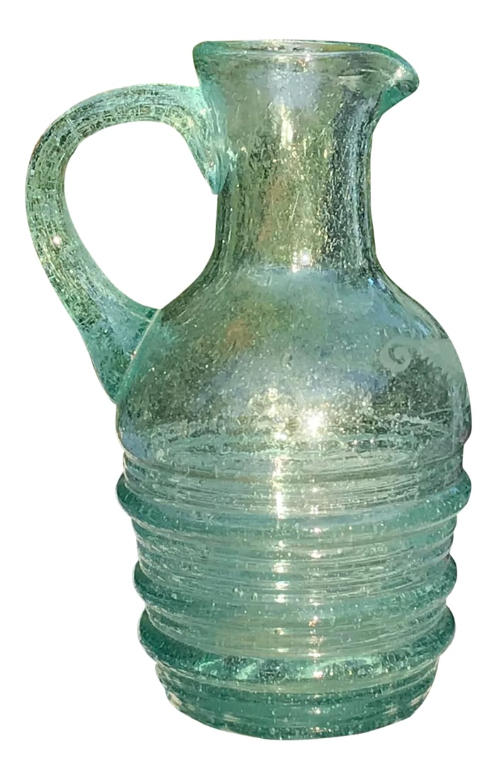 Antique Nordic Hand Blown Green Ewer Pitcher (1 of 5)