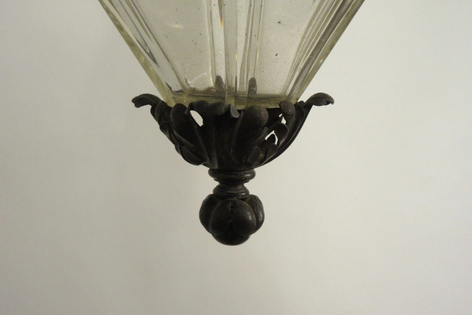 1920s Glass Lantern With Crown Top - 6