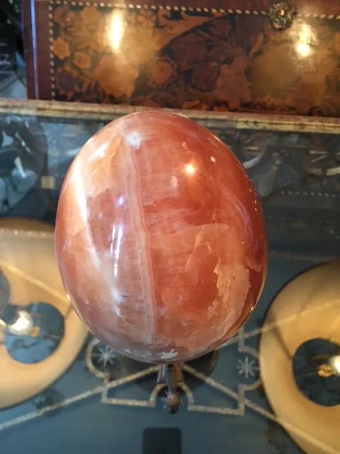 Marble Egg With Brass Stand - 3