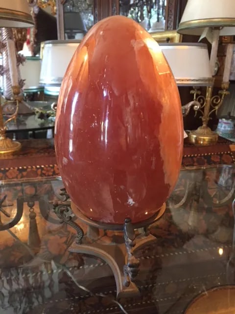 Marble Egg With Brass Stand - 9
