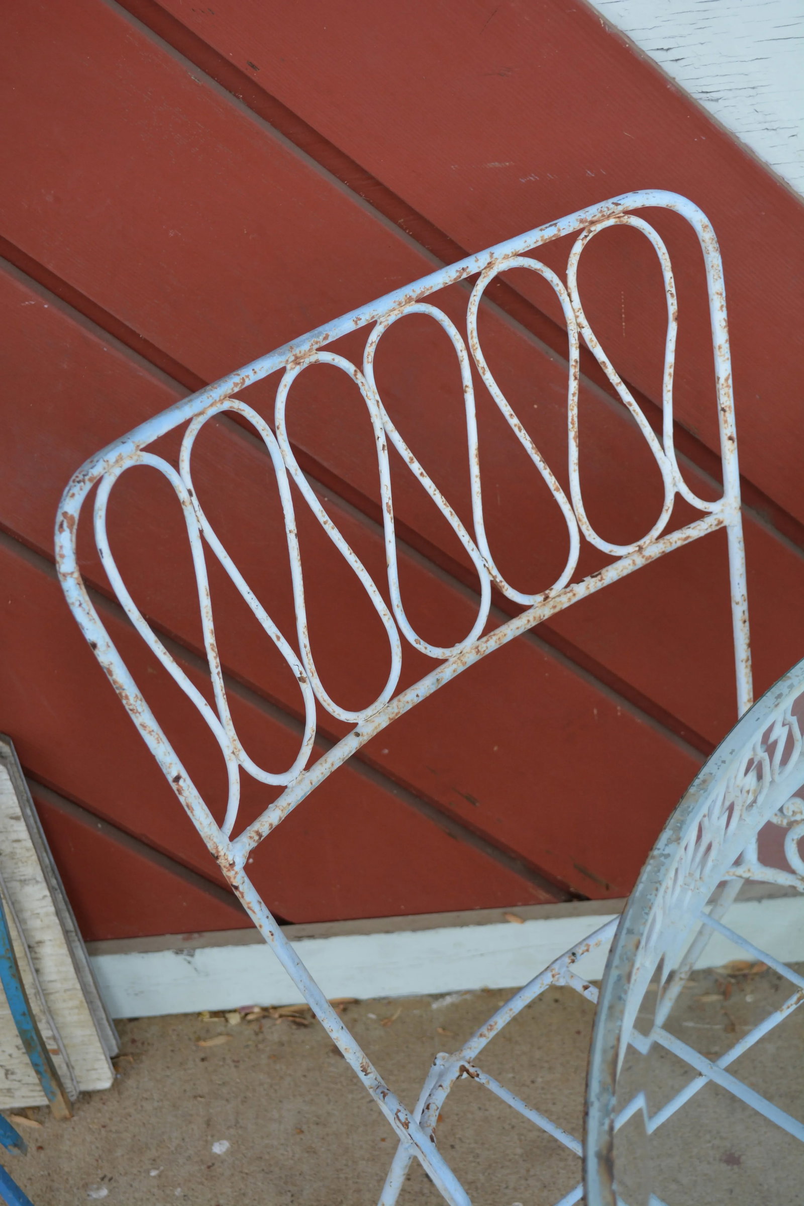 Vintage Rene Prou Style Wrought Iron Round Glass Top Patio Table & 4 Chairs - 12