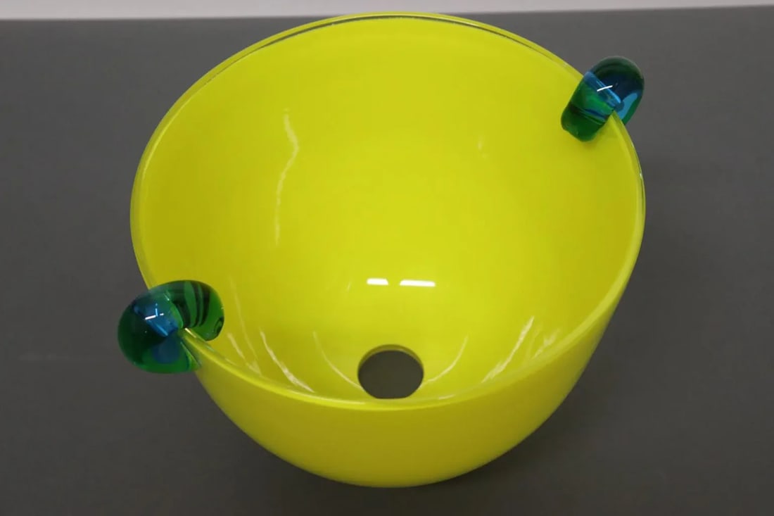Mid-Century Modern Pendant Lamp Murano Yellow Glass - 11