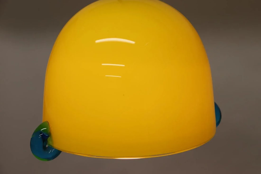 Mid-Century Modern Pendant Lamp Murano Yellow Glass - 8