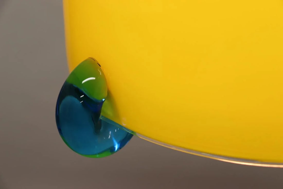 Mid-Century Modern Pendant Lamp Murano Yellow Glass - 9