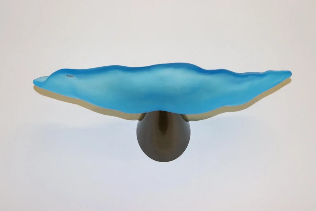 Carlo Nason "Lithos" Aquamarine Murano Hand Cast Glass Wall Lamp, Mid-Century Modern - 5