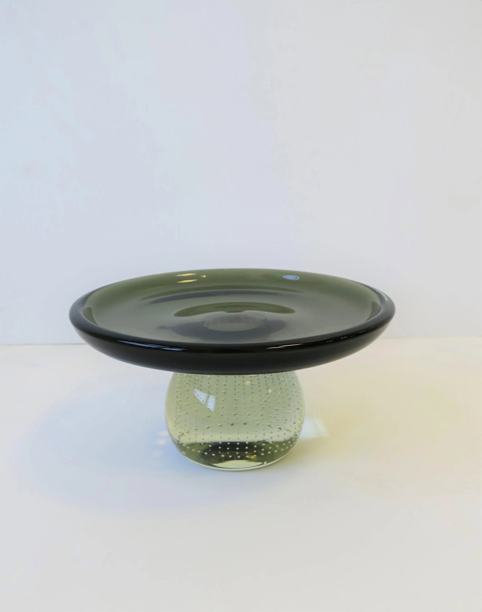 Scandinavian Modern Art Glass Tazza, Compote, or Dessert Pedestal - 4