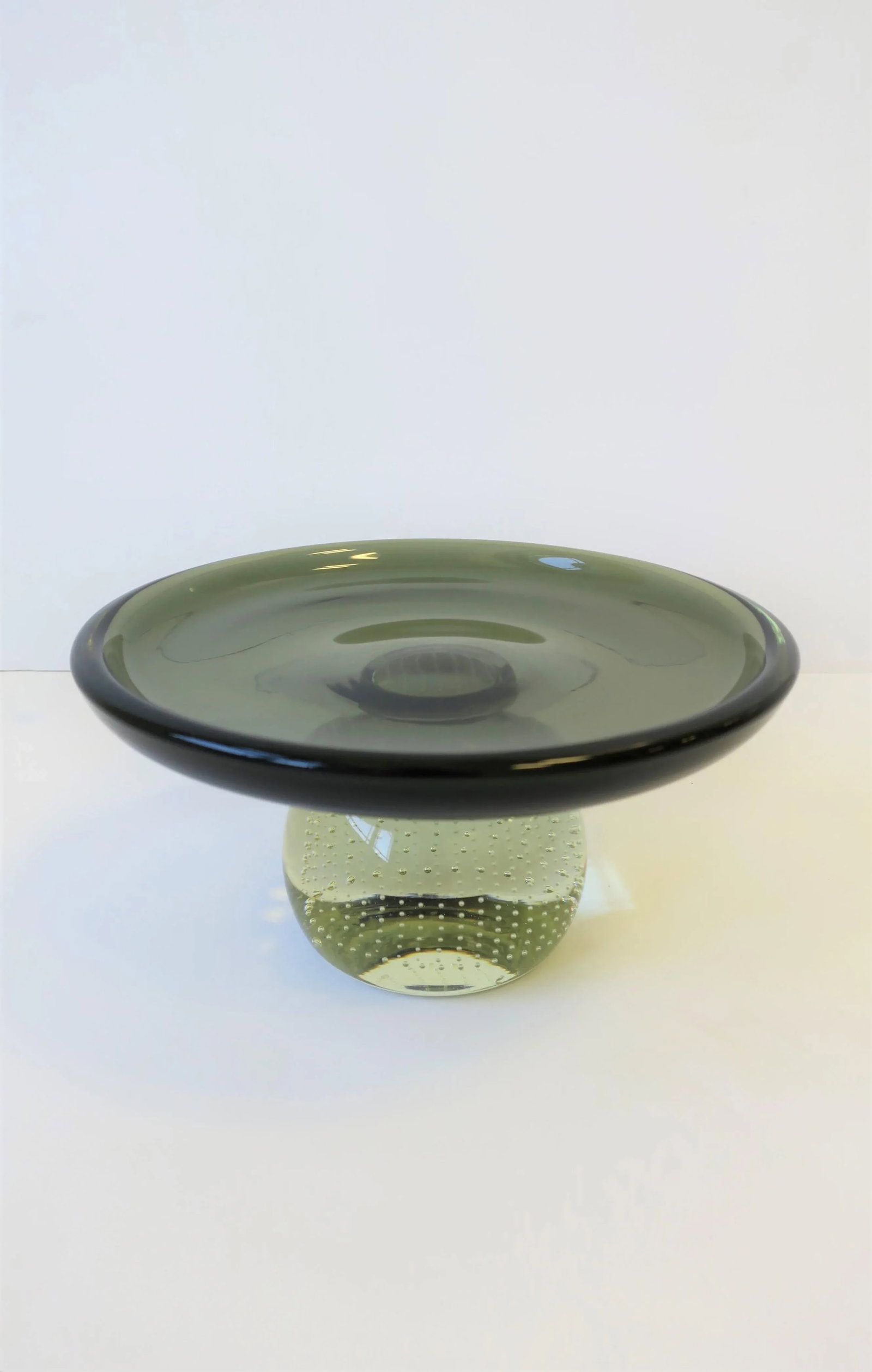 Scandinavian Modern Art Glass Tazza, Compote, or Dessert Pedestal - 6