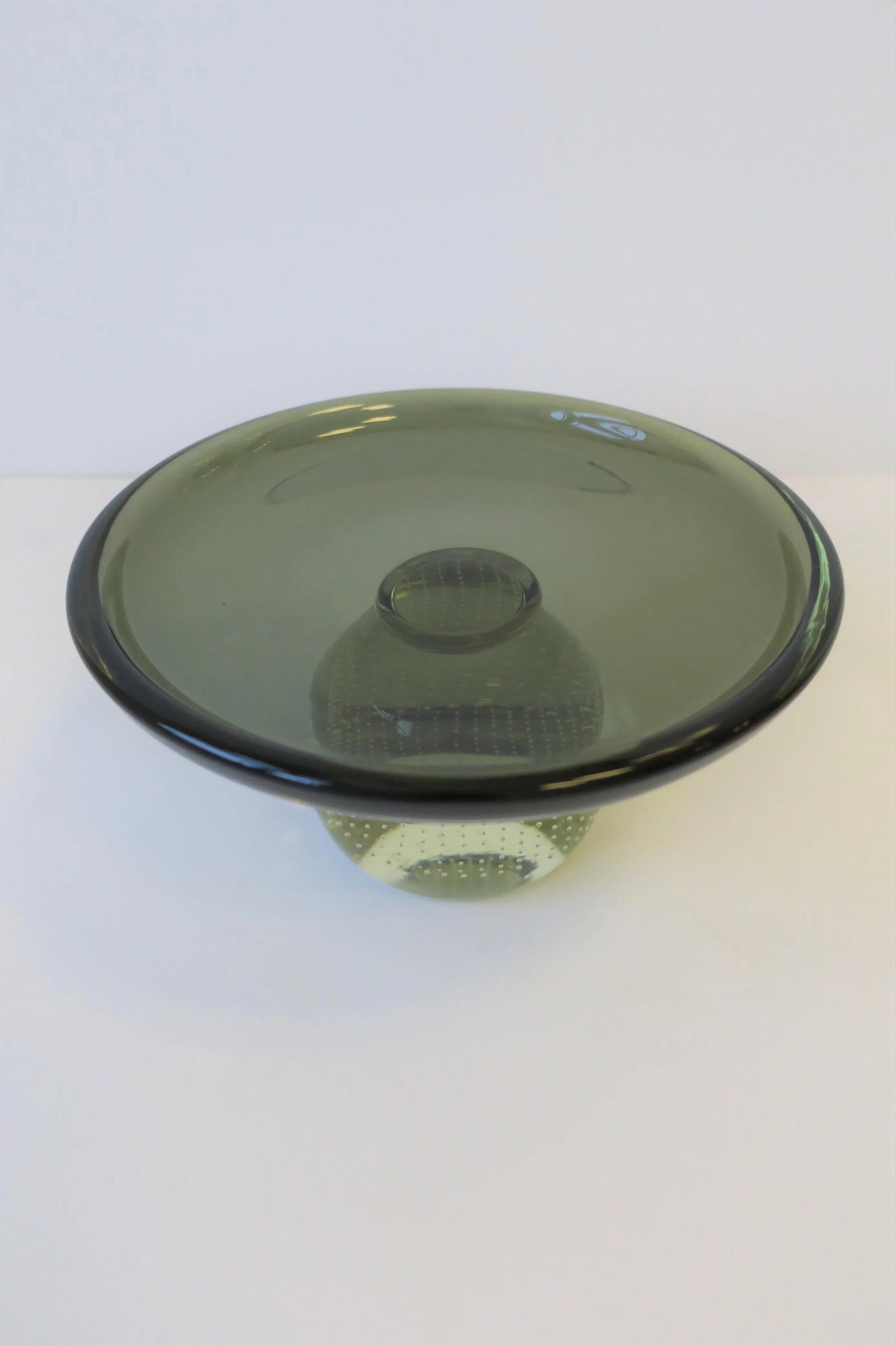 Scandinavian Modern Art Glass Tazza, Compote, or Dessert Pedestal - 7