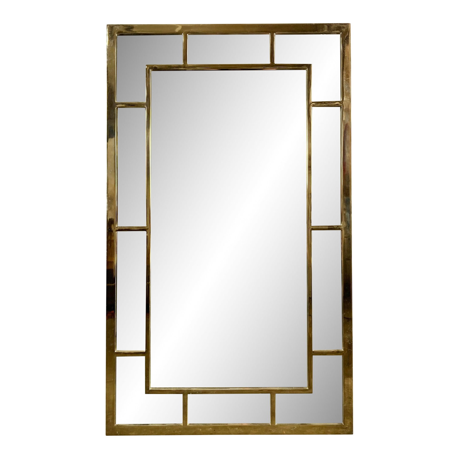 Vintage Brass Framed Wall Mirror (1 of 5)