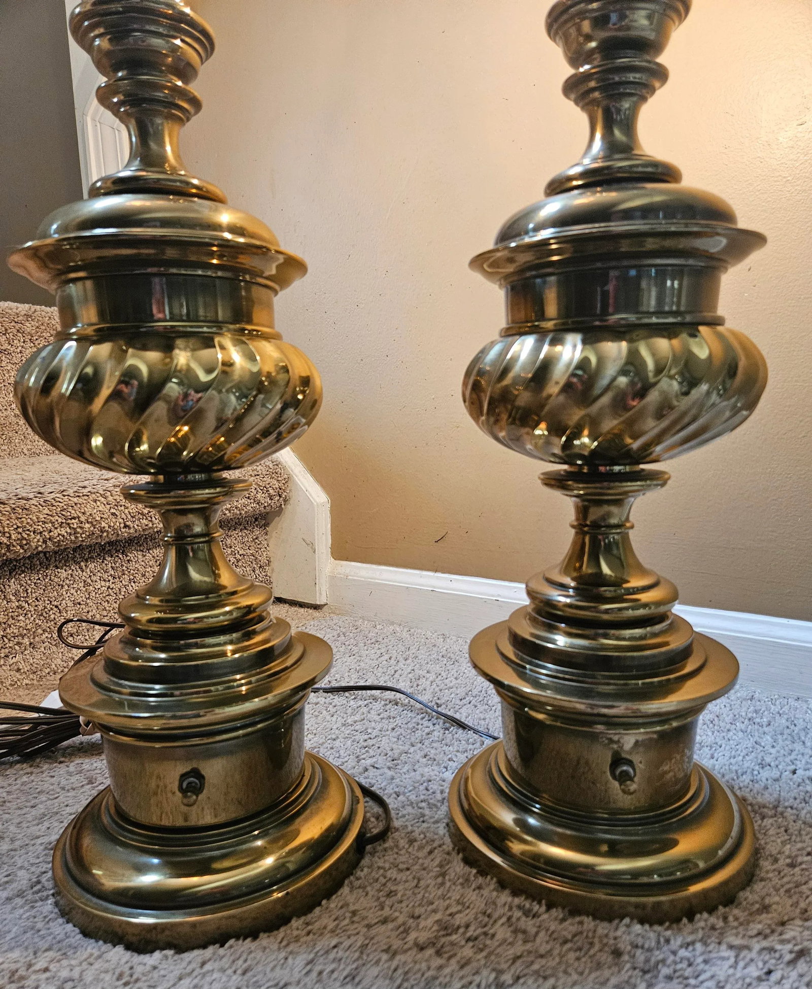 Vintage Stiffel Brass Table Lamps - a Pair - 7