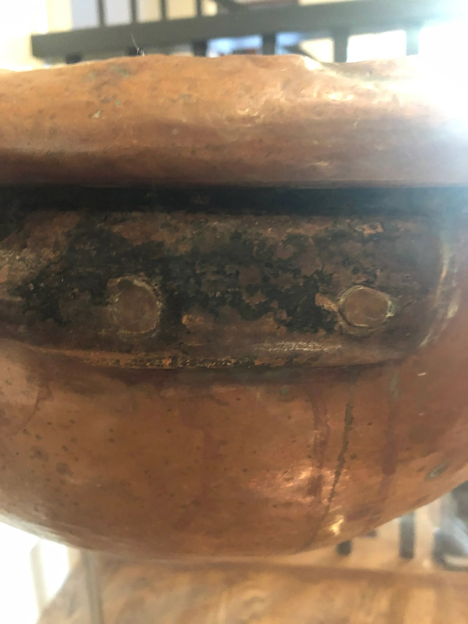 Large Antique French Copper Bowl - 2