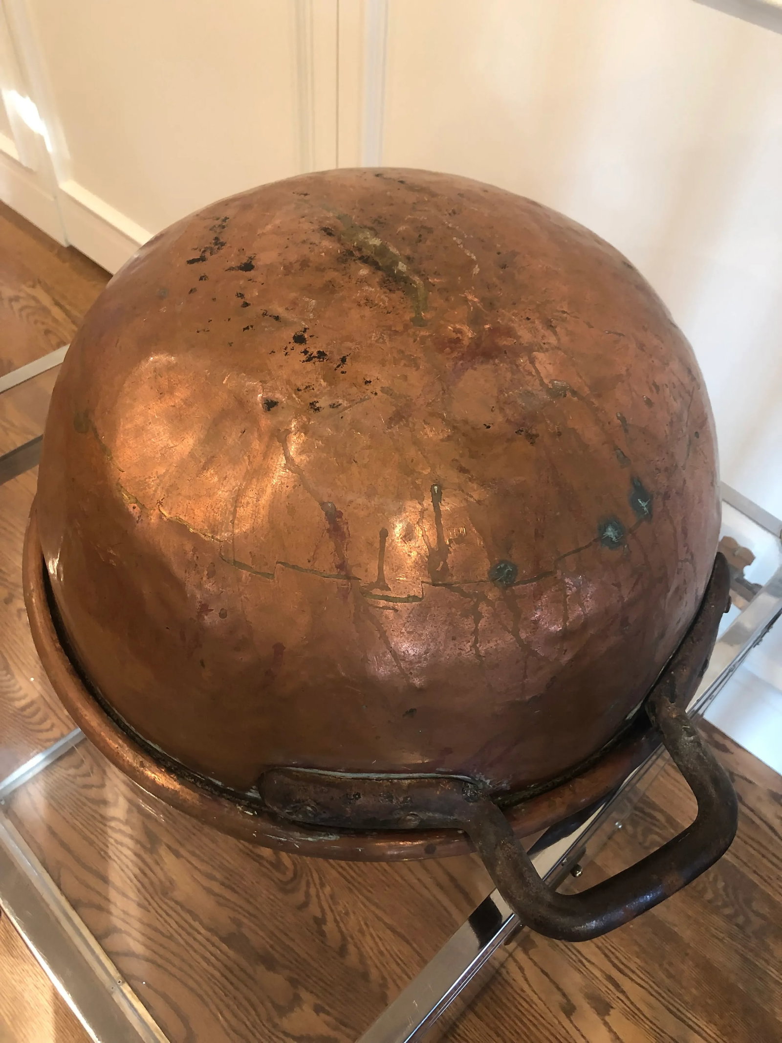 Large Antique French Copper Bowl - 3