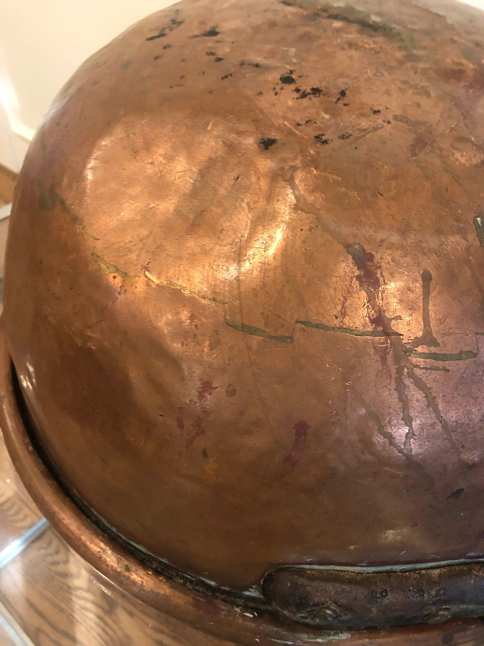 Large Antique French Copper Bowl - 4