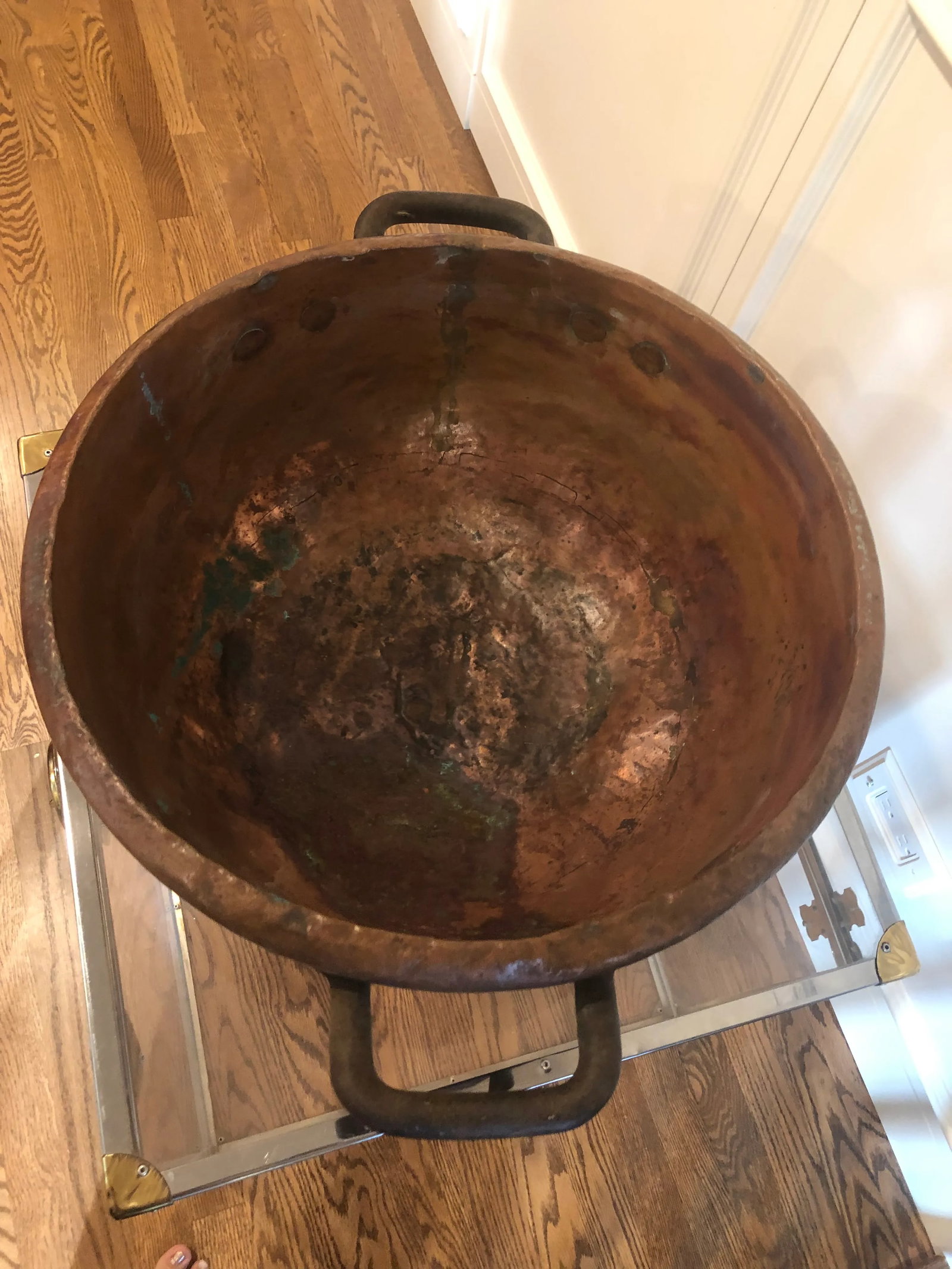 Large Antique French Copper Bowl - 5