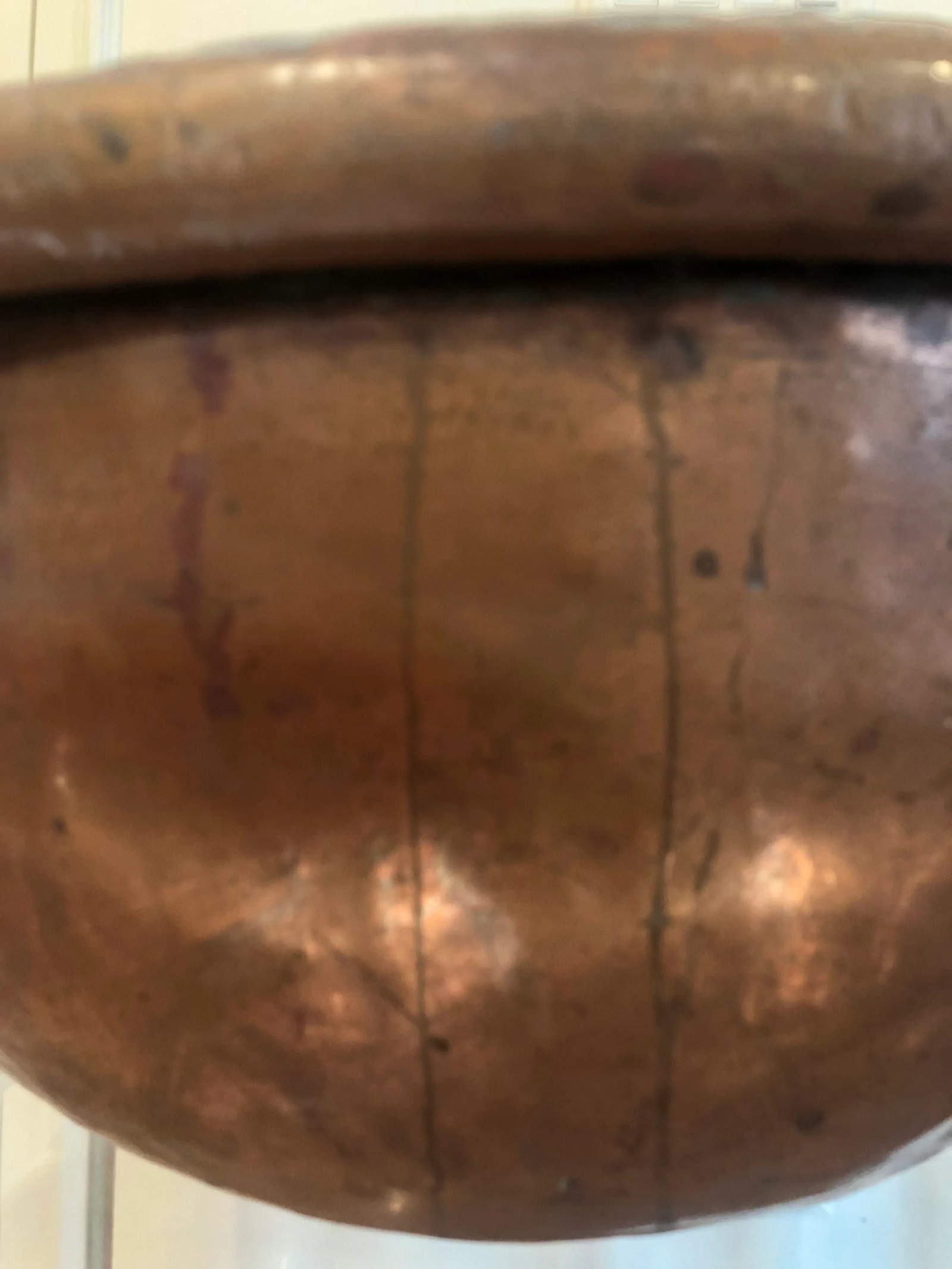 Large Antique French Copper Bowl - 6