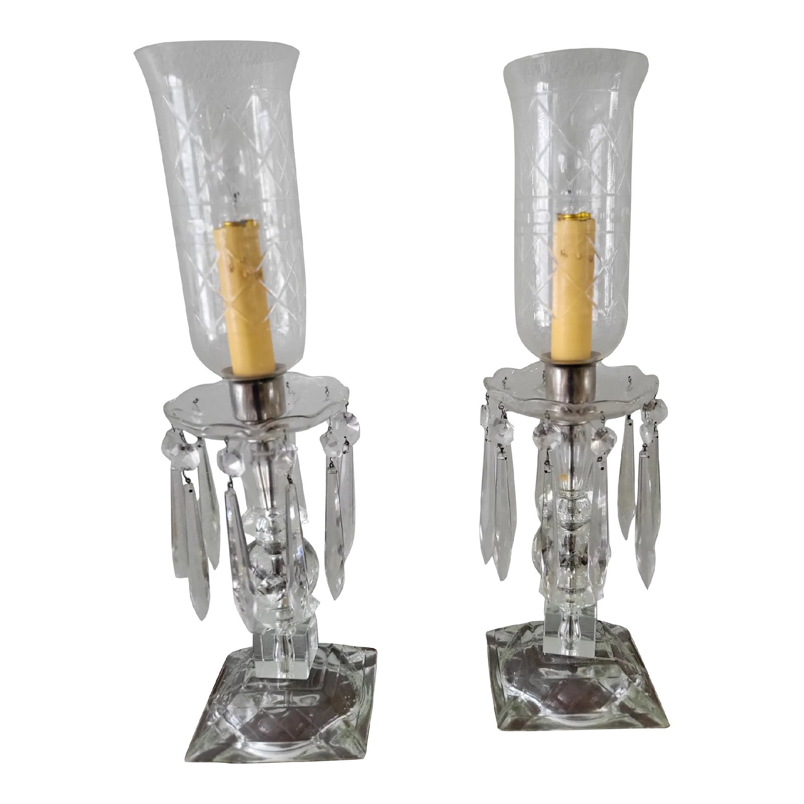 Vintage Cut Crystal Prism Lamps - a Pair (1 of 9)