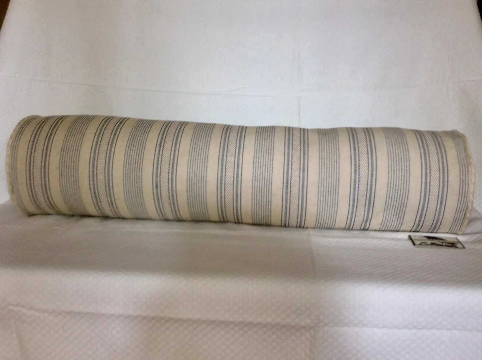 Woven Stripe Cowtan Tout Fabric Bolster With 90/10 Down Insert - 2