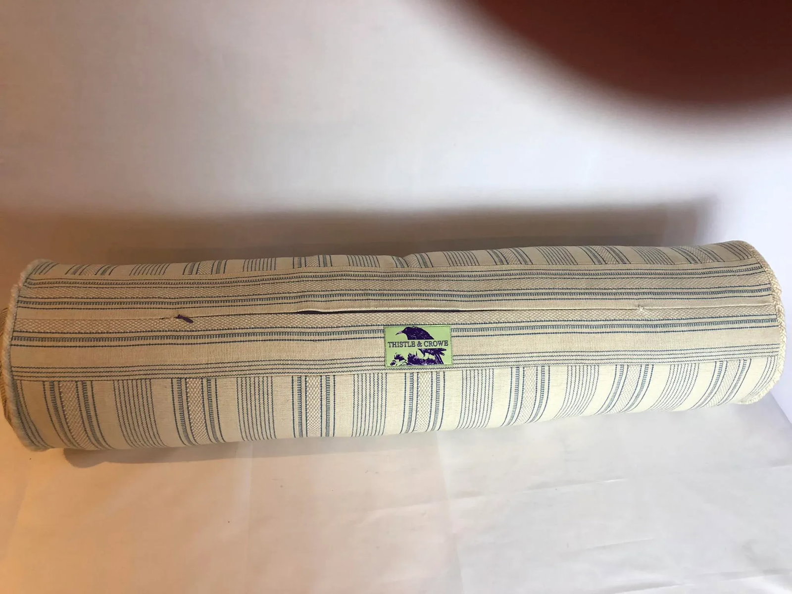 Woven Stripe Cowtan Tout Fabric Bolster With 90/10 Down Insert - 3